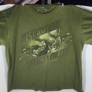 Disney Parks Captain Hook Baddest Of The Bad Disney Green T Shirt Sz XXL
